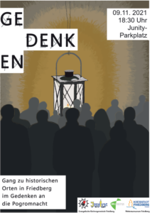 Read more about the article 09.11.2021 – 130 Teilnehmende beim Rundgang in Friedberg im Gedenken an die Pogromnacht